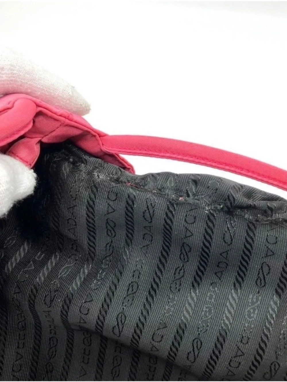 PRADA Tote Bag Pink Color Handbag Nylon - Used from Japan
